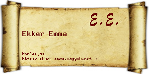 Ekker Emma névjegykártya